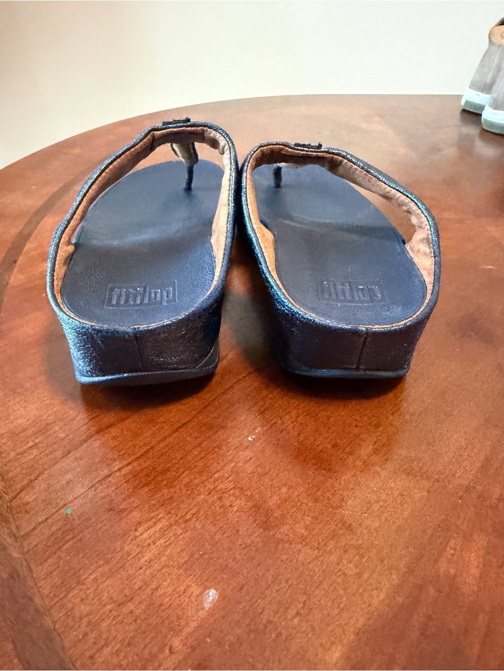 FitFlop Lulu Glitz Blue Sparkling Sandals Size 7 Slip On Toe Post Thongs - Picture 7 of 12